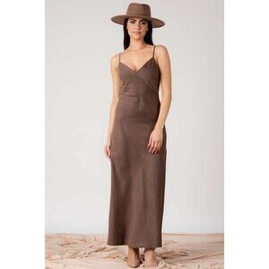 Lucca Couture JENN SEAM DETAILED SLIP DRESS-TAMARIND